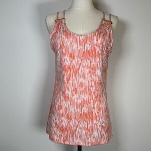 Michael Kors Strappy Tank Top Gold Metal Logo Detail Women’s Size Small